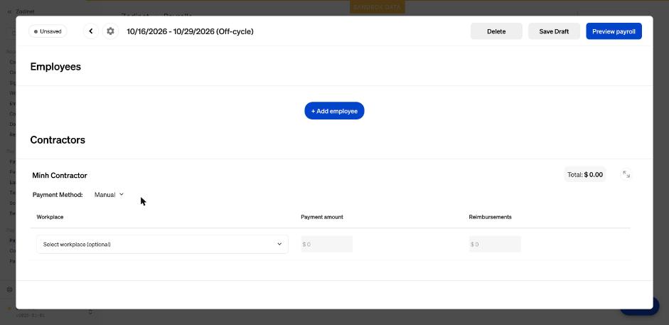 Dòng contractor payment