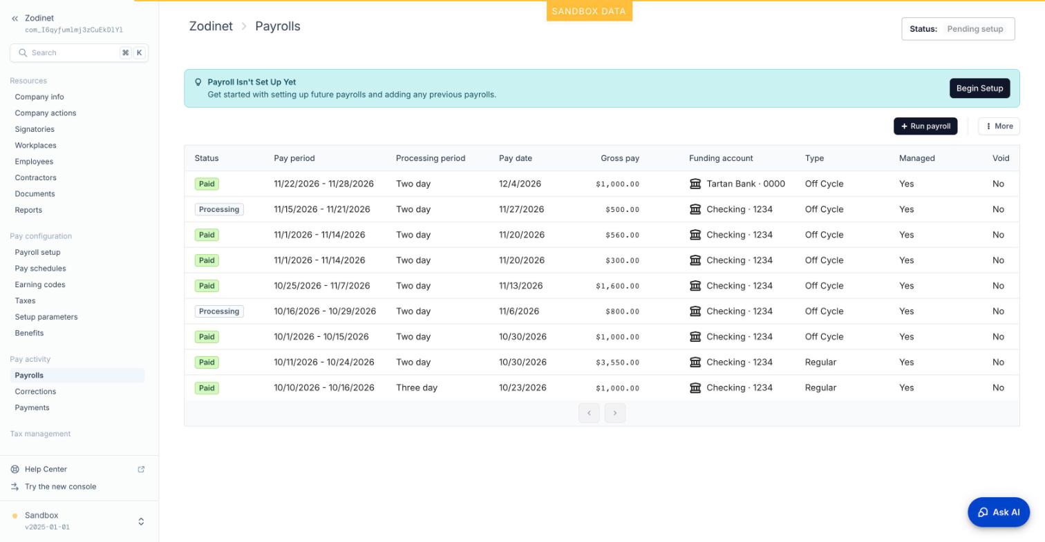 Danh sách payroll sau 16 kịch bản